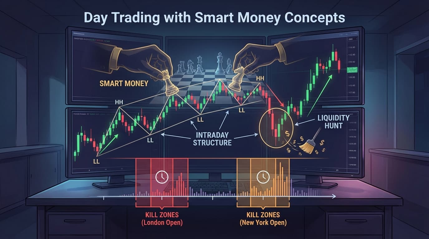 Day Trading with Smart Money Concepts — Intraday Structure, Liquidity Hunts, and Kill Zones