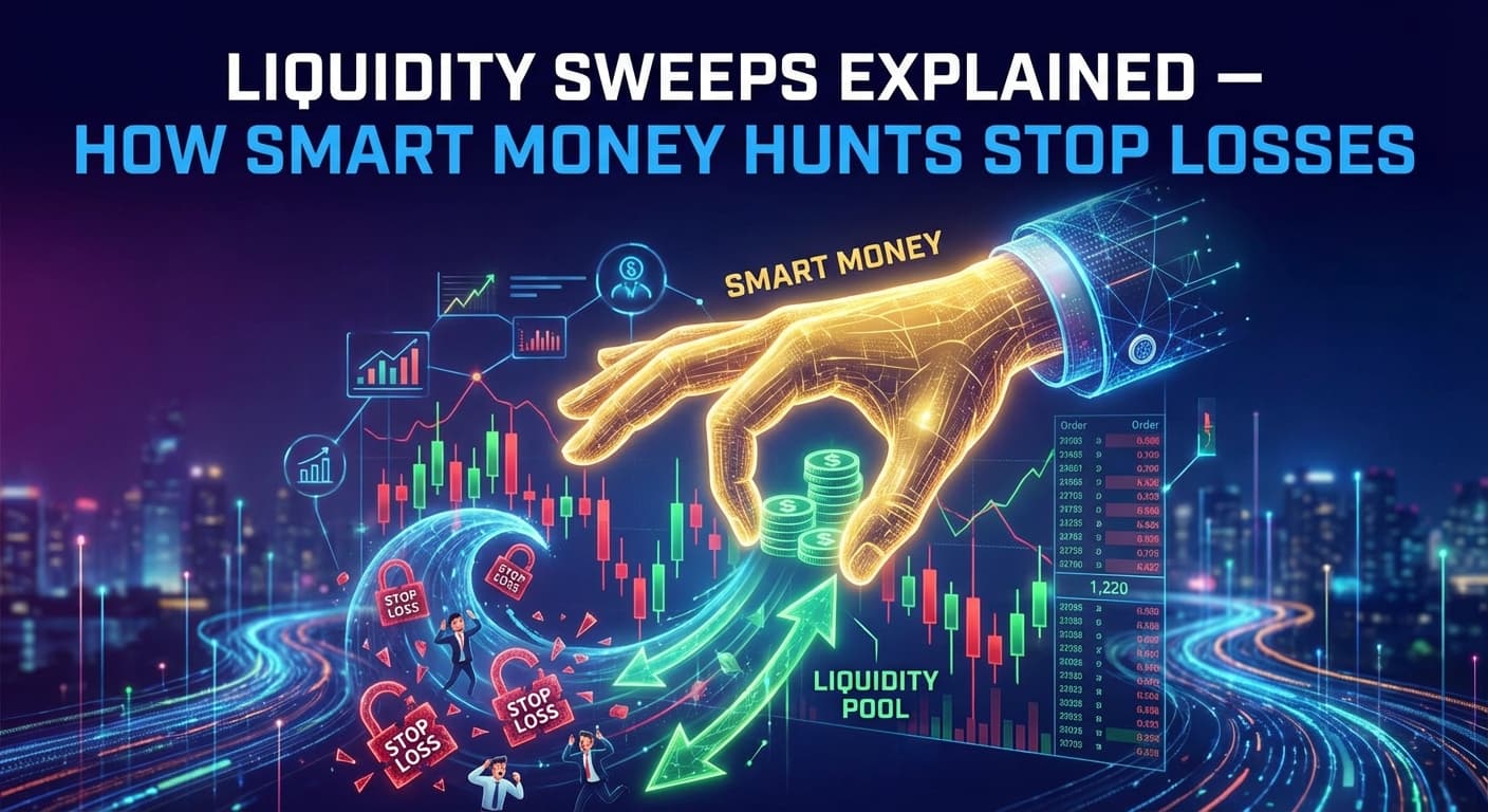 Liquidity Sweeps Explained — How Smart Money Hunts Stop Losses